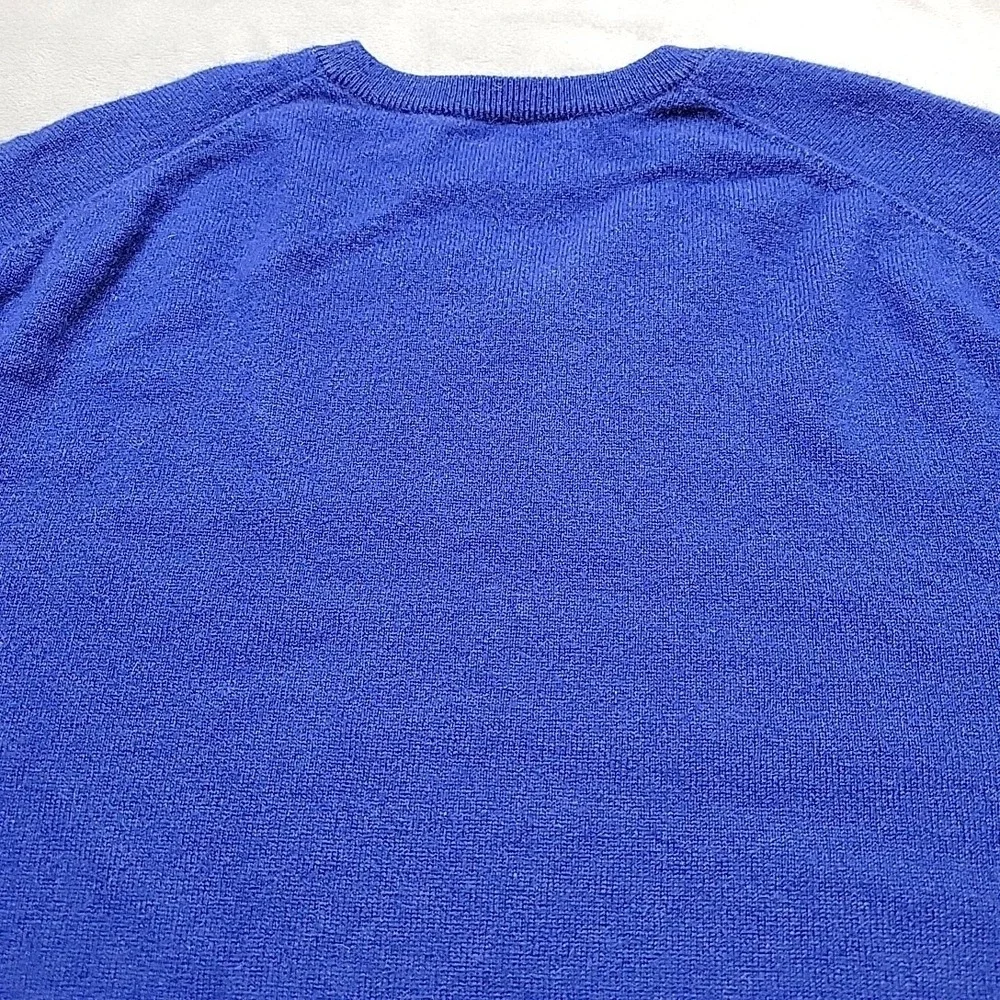 Kenneth Roberts Sweater Mens XL Blue V-Neck Cashmere Soft Warm Pullover